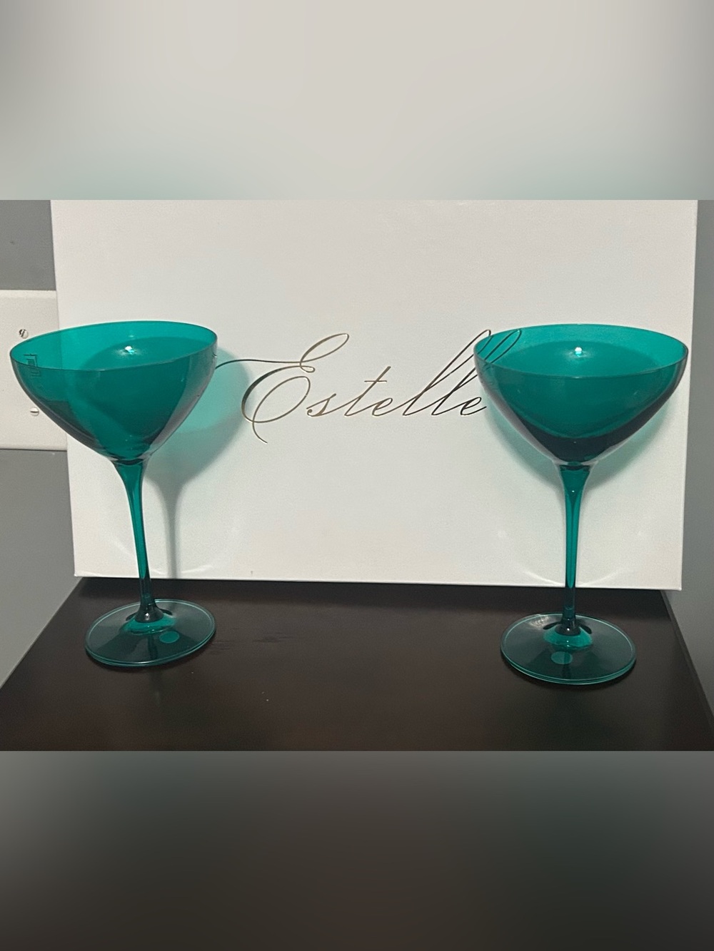 Estelle Emerald Green Coupe Martini Glasses - Set of 6 - Picture 1 of 2